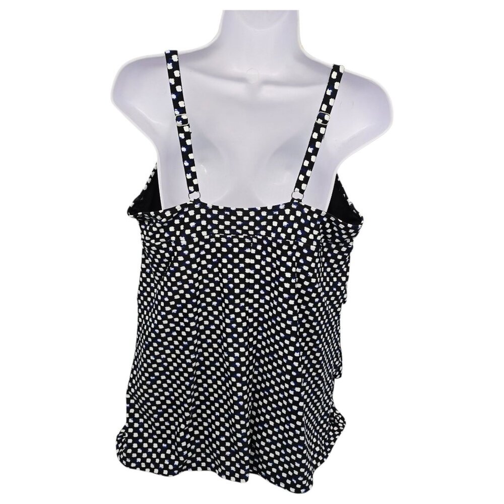 Jaclyn Smith One Piece Swimsuit Polka Dot Black White Layered Womens Size 20 - Picture 4 of 14